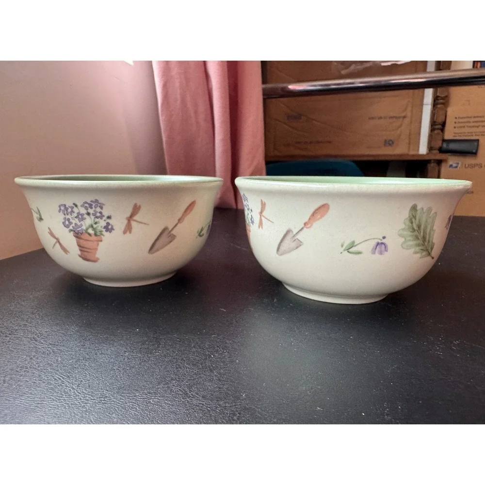 90s Vintage Pfaltzgraff Naturewood dessert bowl set of 2 Cottagecore Garden Boho